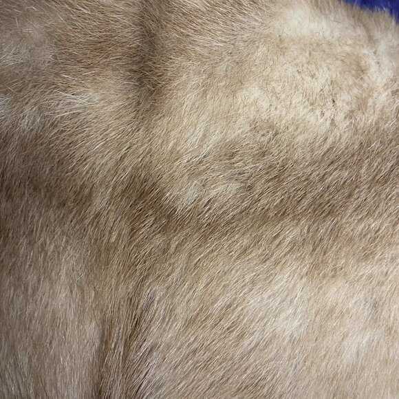Vtg Beige Real Mink Fur Collar for Coat or Sweater/ Dress 43" L - Picture 7 of 8